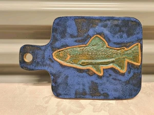 Blaues Keramik Schneidebrett Fischform - Bild 1 von 6