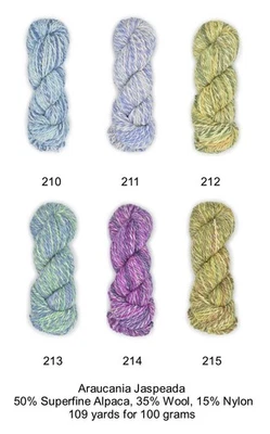 Hilo pintado a mano voluminoso Jaspeada de la Araucanía; 6 colores nuevos para 2025/2026 Foto 1 de 4