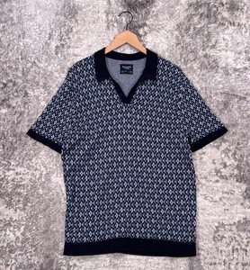 Abercrombie & Fitch Poloshirt Medium Herren Blau Retro Pullover Strick Raute - Bild 1 von 8