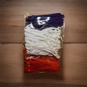 Elastische Streifen Gesichtsmaske Herstellung verstellbar lila weiß & orange 40 Paar Posten - Bild 1 von 1