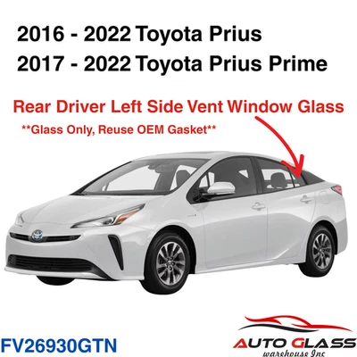 Fits 16-22 Toyota Prius/ Prime 4Dr Hatchback Driver Left Rear Vent Window Glass Foto 1 de 3