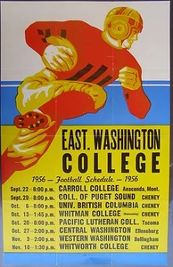 1956 Eastern Washington College Football Schedule Poster - Picture 1 of 1