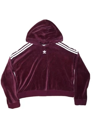 Adidas Original Velvet Crop Top Hoodie - Image 1 of 4