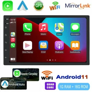 Double Din 7" Car Stereo Android/Apple Carplay Radio Touch Screen Player MP3 FM - Picture 1 of 11