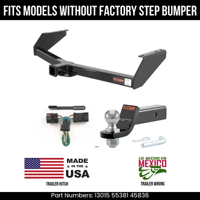 For 01-03 Ram 3500 Van Trailer Hitch 4 Pin Wiring 2" Ball Fit w/o OE Step bmpr — 第 1/4 张图片