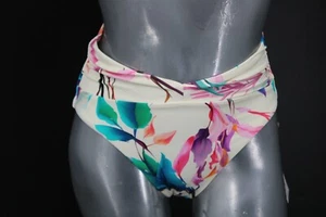 Parte inferior de natación CALIA para mujer fruncida frente tiro alto, floral S - Imagen 1 de 9