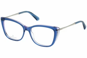 Swarovski SK 5366 092 Blue Crystal Cat Eye Plastic Eyeglasses Frame 52-15-140 LP - Picture 1 of 3