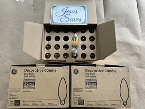 3 Boxes GE LED 60 Watt EQ B10c Soft White Candle Light Bulbs 3-24 Pack=72 bulbs - Picture 1 of 2
