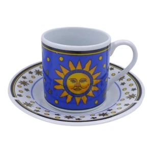 Sun & Moon Demitasse Cup Saucer Espresso Celestial Stars Galaxy Astrology - Picture 1 of 12
