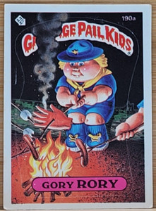 1986 TOPPS GARBAGE PAIL KIDS GORY RORY 190A WHITE CIRCLE ERROR CARD