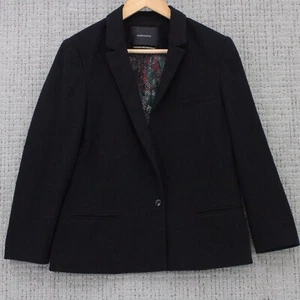 Maison Scotch Blazer Womens Size 2 Black Solid Designer One Button Front Lined - Picture 1 of 10