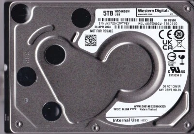 WD50NDZW-11BCSS0 s/n: WX72DC APR/2024 Tailandia 5 TB WESTERN DIGITAL Spyglass-3 Foto 1 de 4