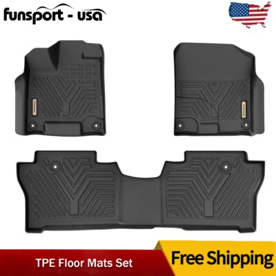 Front & Rear Floor Mats For 2019- 2025 Honda Passport All Weather 3D TPE Liners - Image 1 of 4