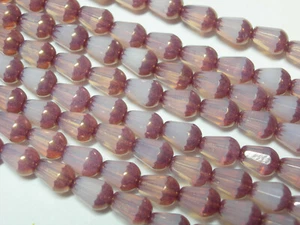 19 Ópalo púrpura rosado de cristal checo lila con cuentas de lágrima facetadas de bronce 8x5mm - Imagen 1 de 1