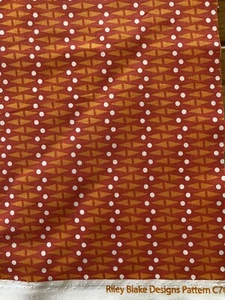 13x44 Riley Blake Designs Geometric Orange Print Cotton Fabric Scrap - Picture 1 of 3