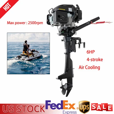 HANGKAI 4-Stroke 6HP Heavy Duty Outboard Motor Boat Engine Air Cooling System Foto 1 de 4