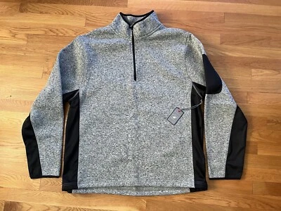 NUEVO Beverly Hills Polo Club Chaqueta 1/4 Cremallera Pullover Para Hombre Talla 2XL Negro Gris Foto 1 de 4