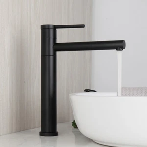 Vanity Black Bathroom Basin Mixer Taps Single Handle Hole Sink Faucet Deck Mount - Picture 1 of 9