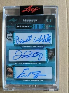 Leaf Ultimate Into The Future Auto Floyd Mayweather Errol Spence P Whitaker 2/5 - Picture 1 of 2