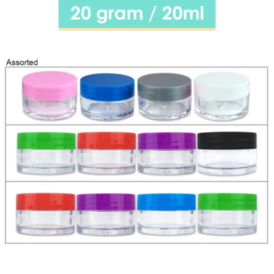 Beauticom 20g/20ml Grueso Doble Pared Redondo Plástico Transparente Frascos con Colores Mezclados Foto 1 de 4