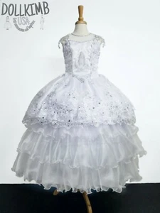 First holy Communion Dresses Girls. Virgen. Vestido De primera comunion, 7-24 - Picture 1 of 12