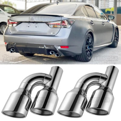 2x2.5" ID to 3.5" OD Dual Exhaust Tip Exhaust Pipe Tip For Lexus GSF GS300 GS350 - Image 1 of 4