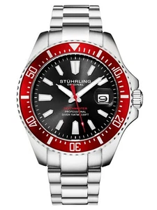 Stuhrling 3950 Men's Depthmaster Aquadiver Miyota Japanese Quartz 10 ATM Watch - Picture 1 of 4