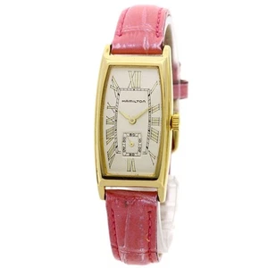 Hamilton 6254 Edelstahl Gold Quarz Damen Aftermarket Gürtel Band Leder - Bild 1 von 24