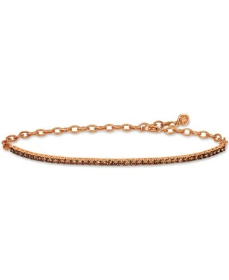 Brazalete de tenis LeVian de oro rosa de 14 quilates para mujer con diamante chocolate de 1,28 quilates Foto 1 de 4
