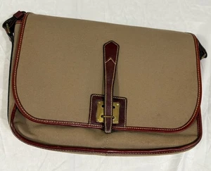 Levenger Messenger Laptop Canvas Crossbody Strap Work - Picture 1 of 19