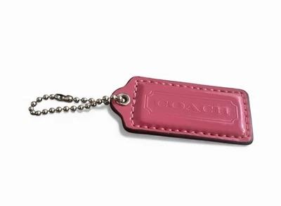 Coach Pink Patent & Silver Leather Fob Bag Charm Keychain Hang Tag - Image 1 of 2