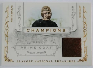 2008 NATIONAL TREASURES KNUTE ROCKNE GAME-WORN COAT RELIC #/25 NOTRE DAME IRISH - Picture 1 of 2