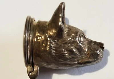 Vintage Sterling Silver Fox Head Miniature size 3.2cm silver mark 925 - Image 1 of 4