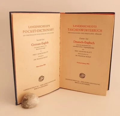 Deutsch to English Dictionary"Langenscheidt's Pocket-Dictionary"1952 - Image 1 of 4