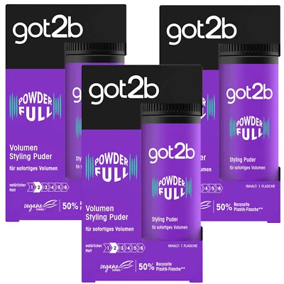 3x 10g got2b powderful Volumen Styling Puder für sofortiges Volumen booster - Bild 1 von 4