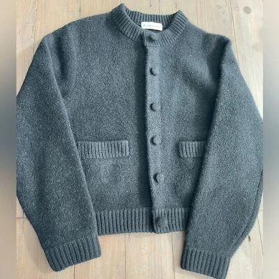 PVP US$350 Blanco + Warren Mujer Lana Algodón Mezcla Super Grueso Negro Cárdigan Nuevo con Etiquetas Foto 1 de 4