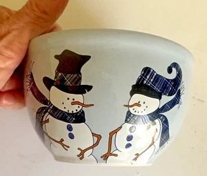 CANTERBURY POTTERIES STEINGUT SUPPENSCHÜSSEL "ERSTE SCHNEEFALLBIRKE" 4 1/2" SCHNEEMÄNNER - Bild 1 von 5