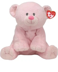 NEW Mint Ty Pluffies ❤️ WOODS PINK BEAR Soft Stuffed Plush NEW MWMT's - Picture 1 of 1