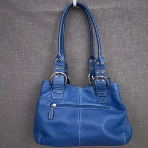 Tignanello Damen Blau Leder Griff Mittelgroß Handtasche Geldbeutel Tasche - Bild 1 von 15
