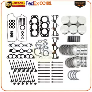 G6EA Engine Rebuild Gasket Kit - Piston Set/Bearing/Bolts For Hyundai Kia 2.7L - Foto 1 di 19