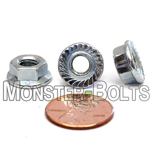 Tuercas de brida hexagonal dentadas M6-1,0 / 6 mm - Cantidad 10 - Clase 8 DIN 6923 zinc RoHS CR+3 - Imagen 1 de 2