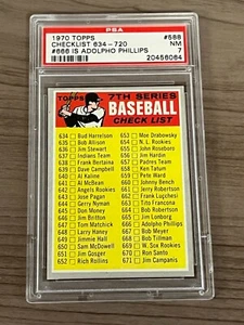 1970 Topps Set PSA 7 CHECKLIST 666 is ADOLPHO PHILLIPS # 588 - Picture 1 of 2