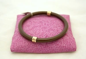Bracciale rigido Vanto Gioielli in resina marrone e argento 925 rosé - Foto 1 di 1
