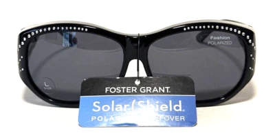 Nuevo POLARIZADO Se Ajusta Sobre Gafas Rx ESCUDO SOLAR Gafas de sol Negro Estrás Foto 1 de 4