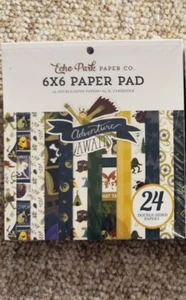 Echo Park ADVENTURE AWAITS 6x6 Scrapbook Paper Cardstock Pad Wild Camping Hike - Picture 1 of 3