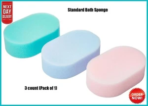 3 PACK Standard Bath Sponge , Soft Body Massage Sponge Scrub Exfoliating Bath,UK - Picture 1 of 4