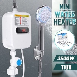 Mini 110V Instant Hot Water Heater Tankless Electric Shower W/Shower Head 3500W - Picture 1 of 9
