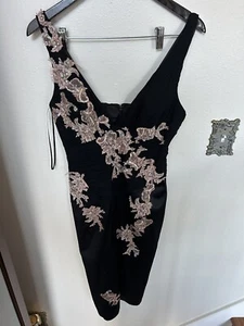 Julian Joyce Cocktail Dress Women Black Sequin Dress - Picture 1 of 4