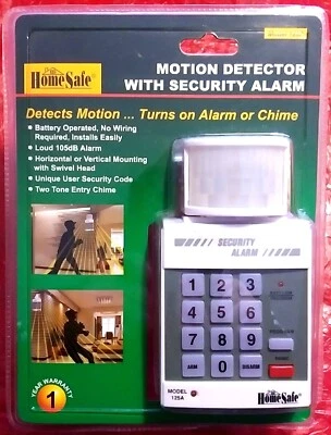 NEW - HOME SAFE 125A MOTION DECTOR W/ SECURITY ALARM - WHITE - Image 1 of 3