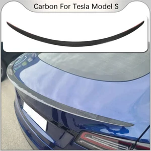 Se adapta a Tesla Model S 21-23 alerón trasero de carbono HIGH KICK alerón ala labio - Imagen 1 de 16